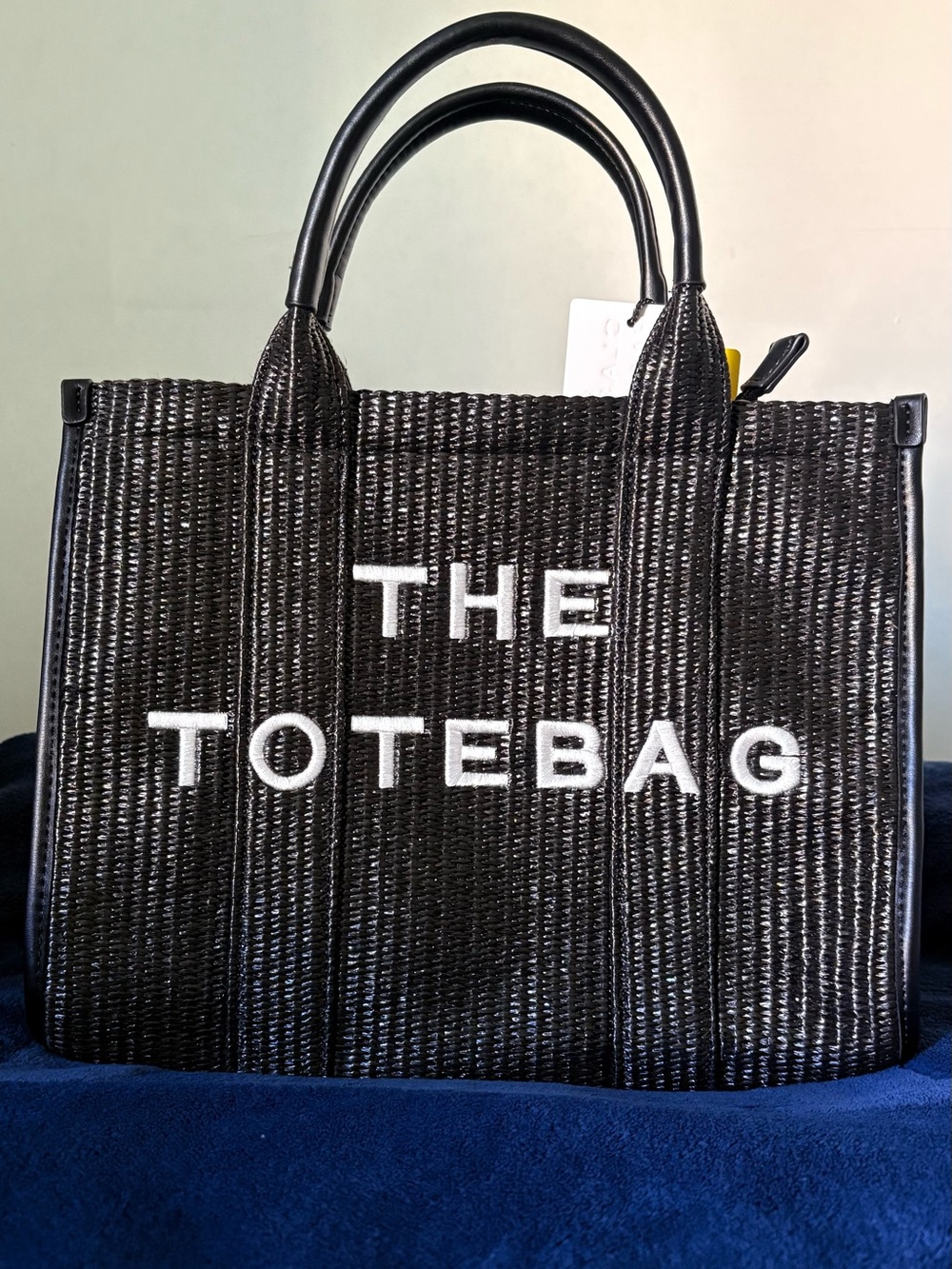 totes Black Woven Tote with White 'THE TOTEBAG' Logo